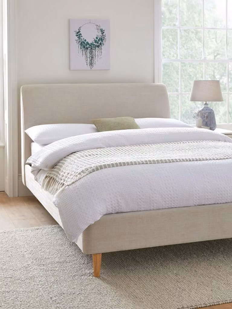 Very Home Modern Upholstered Grey Fabric King Bed Frame