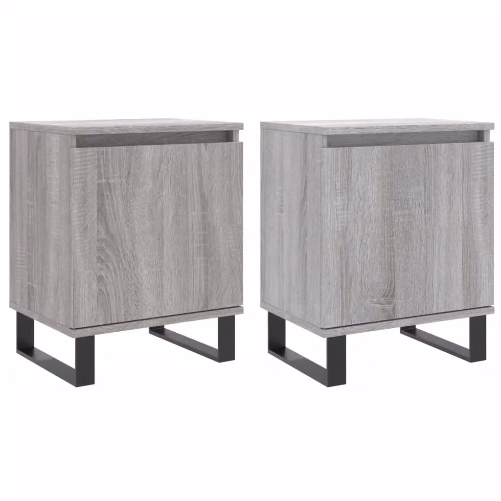 Berkfield Home Set of 2 Grey Sonoma Bedside Cabinets, W/D/H: 40 x 30 x 50 cm – 2
