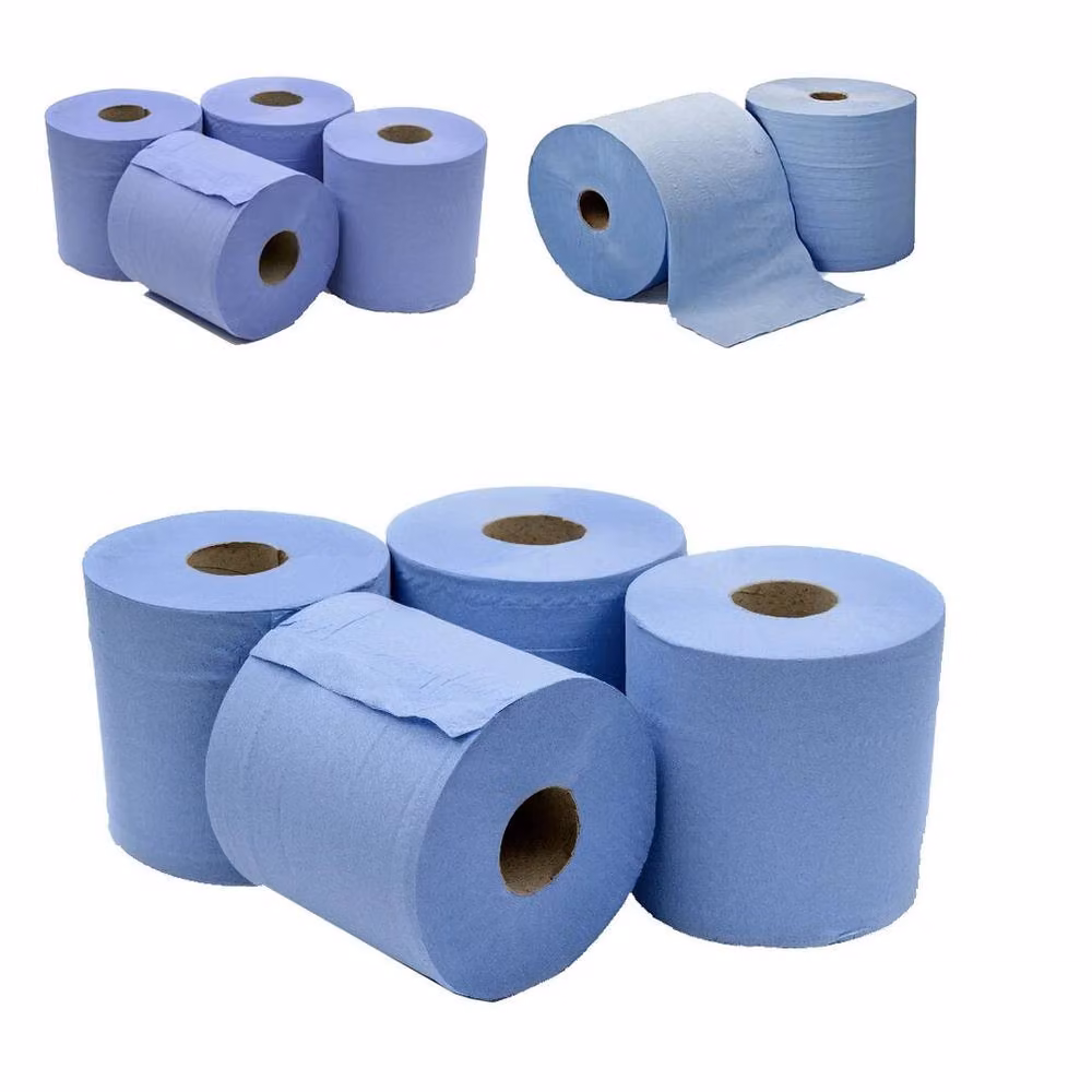 NESTLUNE 6 Pack Jumbo 2 Ply Workshop Hand Towel Rolls in Blue, 100 cm – 2
