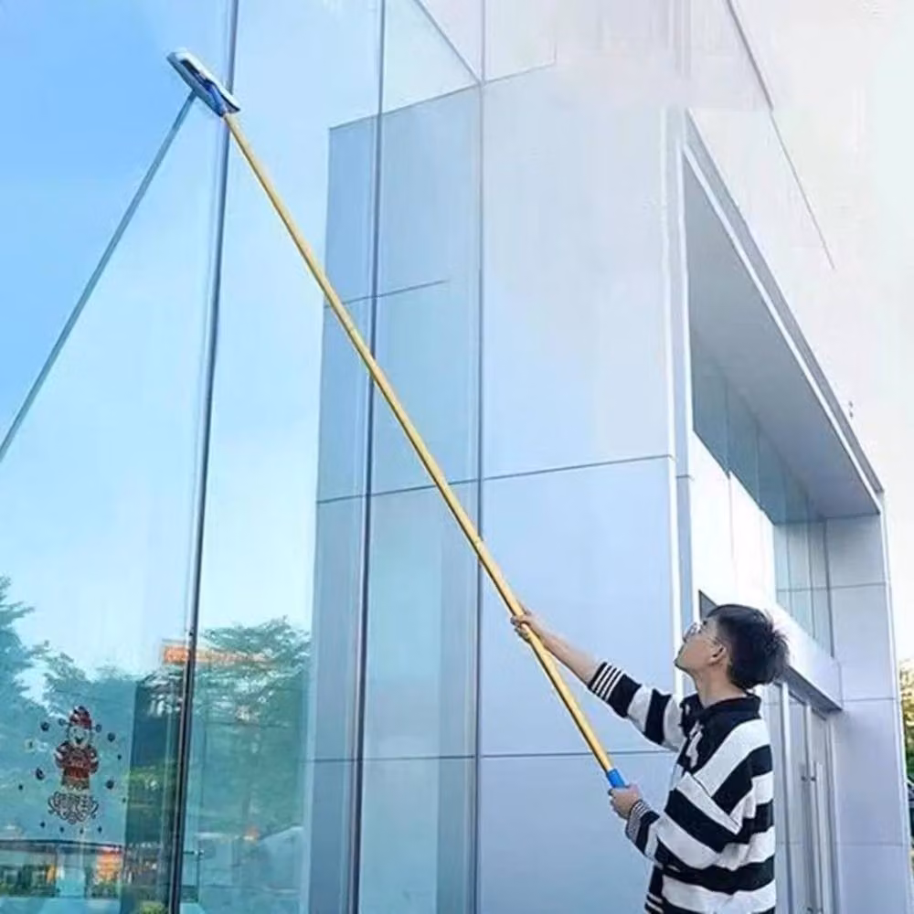 VOGREX 3.5m Window Cleaner Kit with Soft Squeegee Head and Telescopic Handle in Yellow – 3