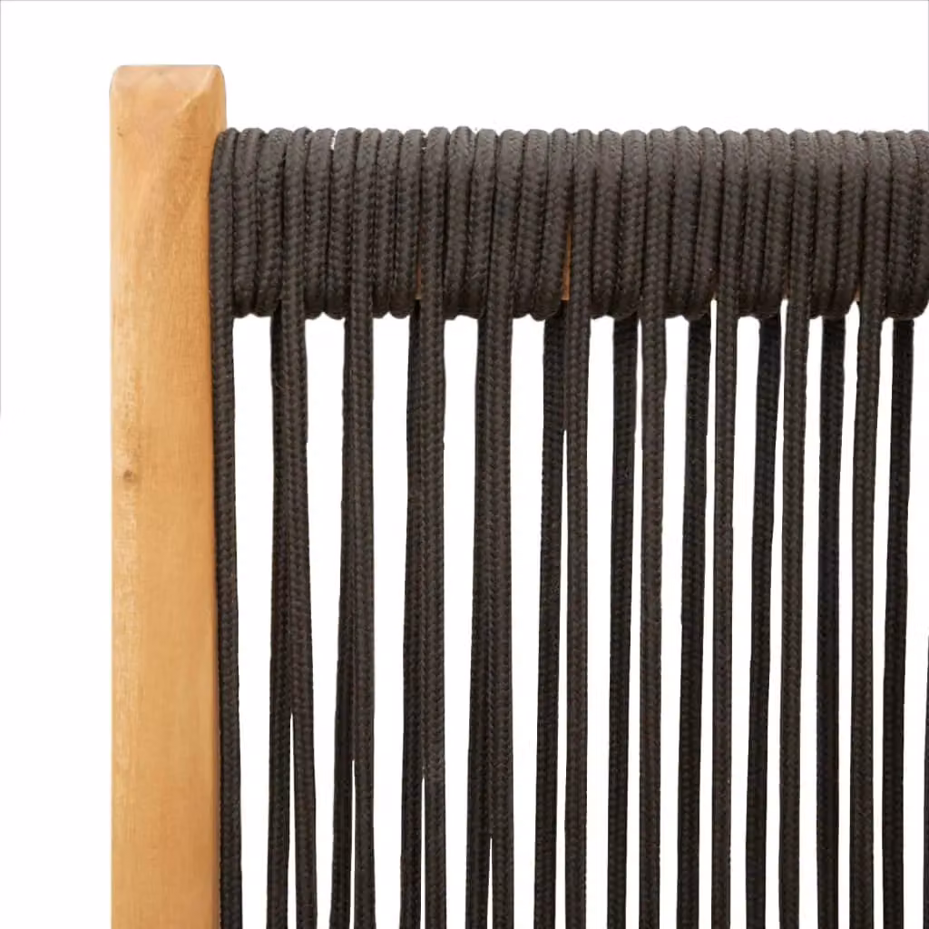 Berkfield Home Set of 6 Black Reclining Garden Chairs in Solid Acacia Wood – 4