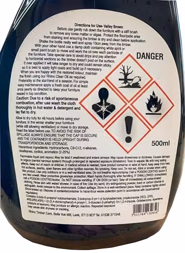 Churnet Valley Brown Solvent Based Wood Oil with UV Protection and Weatherproofing, 500ml – 3