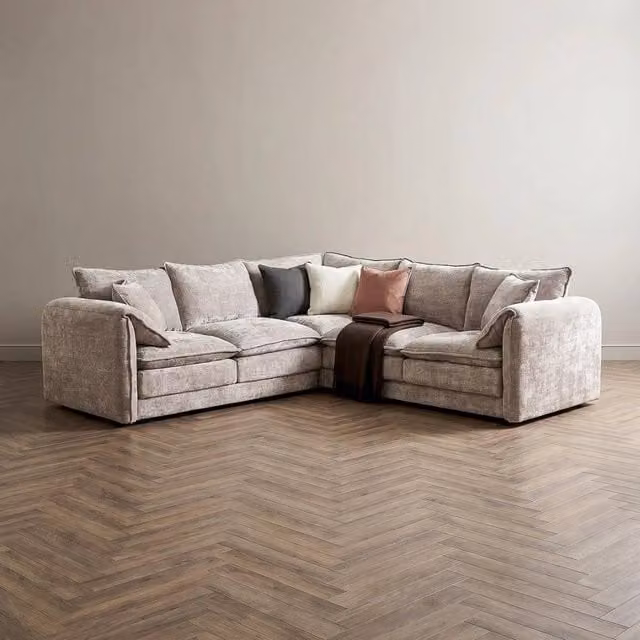 Home & Love Solaya L Shape Corner Sofa in Beige Fabric – 1