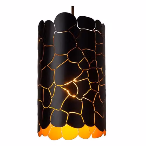 Lucide Almelo Pendant Light, Black and Gold/Brass, 3 x E27, Height Adjustable – 3