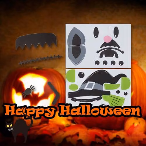 VFM e-Store Pumpkin Decoration Kit with 4 Faces in Multicolour for Halloween Parties – 7