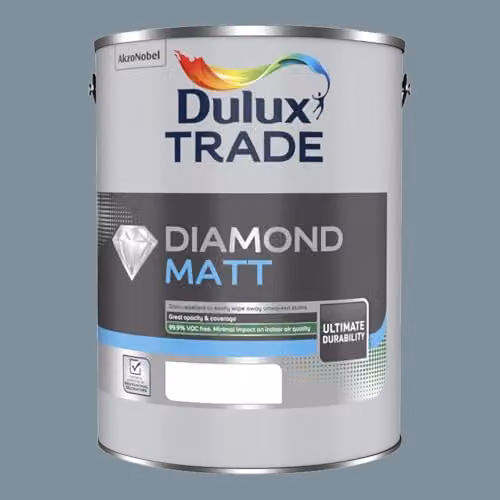Dulux Trade Diamond Matt Paint in Denim Drift, Blue, Grey and Multicolour, 5 l
