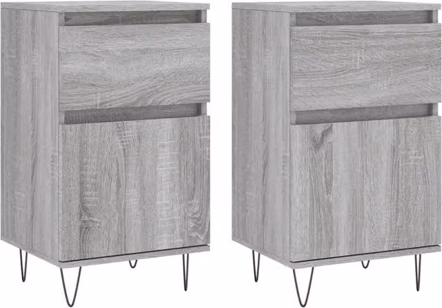 Berkfield Home Set of 2 Grey Sonoma Sideboards in Engineered Wood W/D/H: 40 x 35 x 70 cm – 1