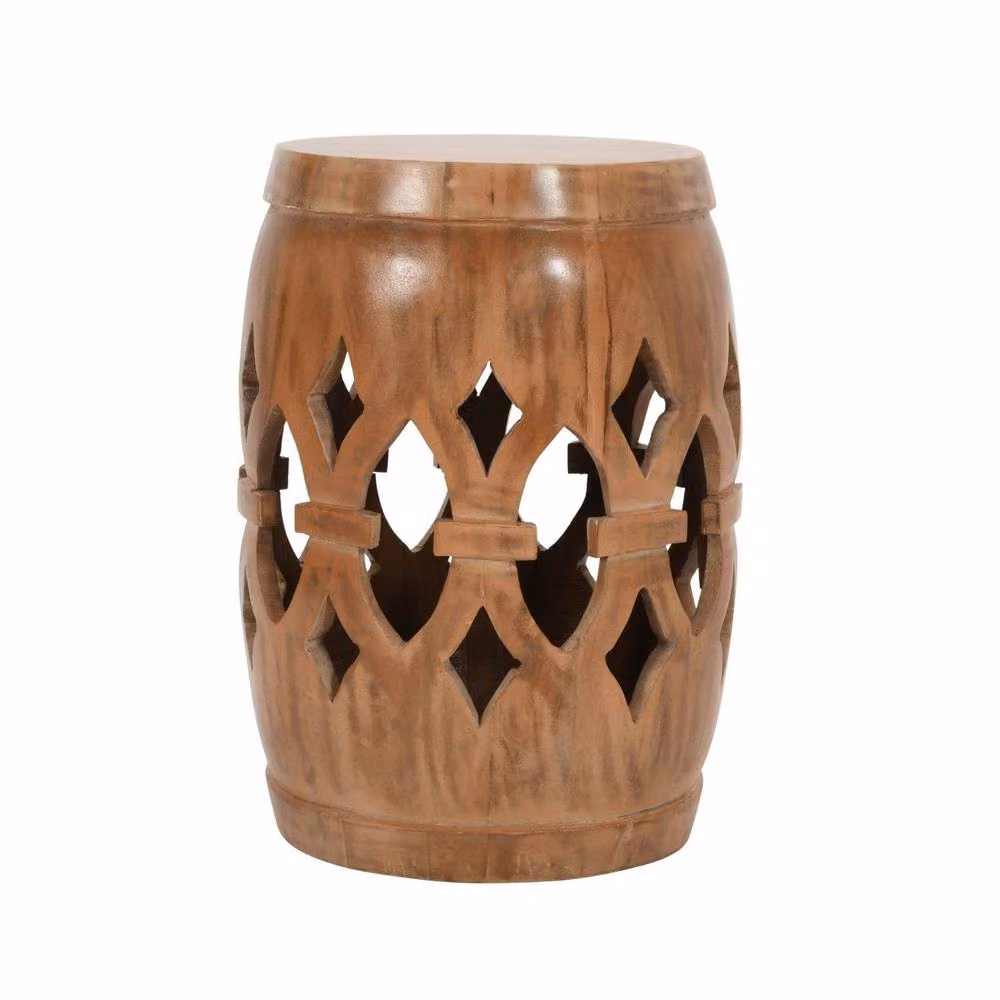 IH Design Darvell Round Mango Wood Side Table in Brown – 3