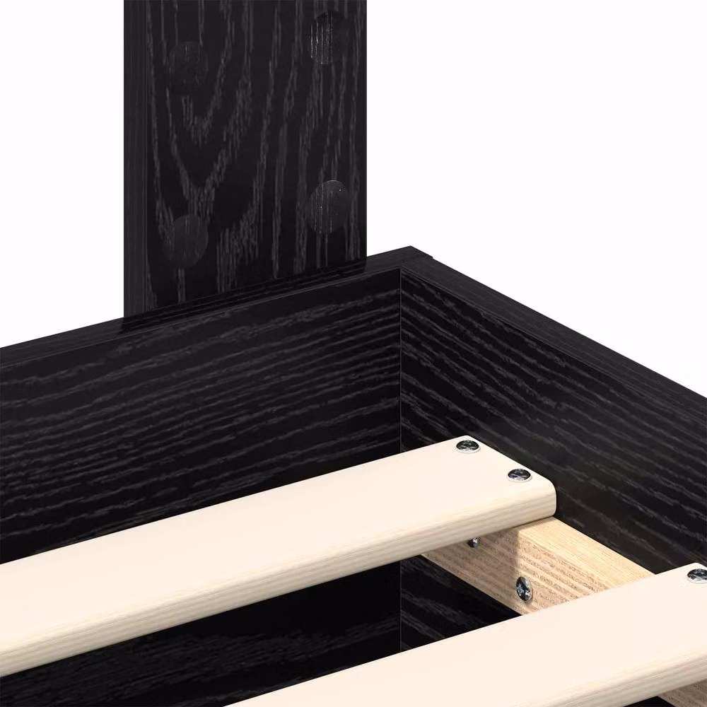 Berkfield Home Modern Bed Frame with Drawers in Black Oak, Engineered Wood, W: 120 cm, L: 190 cm – 5