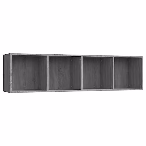 vidaXL Modern Grey Sonoma Book and TV Cabinet in Engineered Wood W/D/H: 143 x 30 x 36 cm