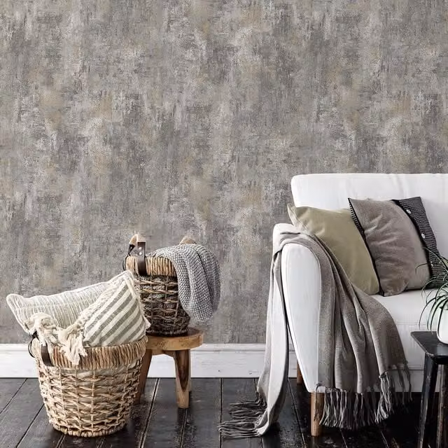 Muriva Abstract Grey Industrial Texture Wallpaper
