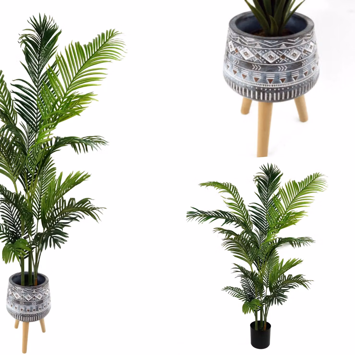 Pegdev 180cm Artificial Palm Tree in a Black Pot, Green – 4