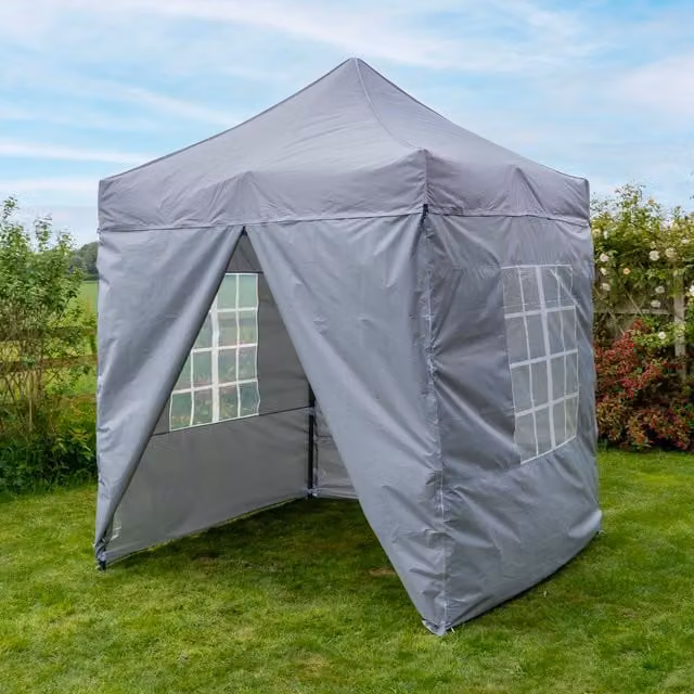 Jack Stonehouse Silver Lined Pop-Up Gazebo in Light Grey