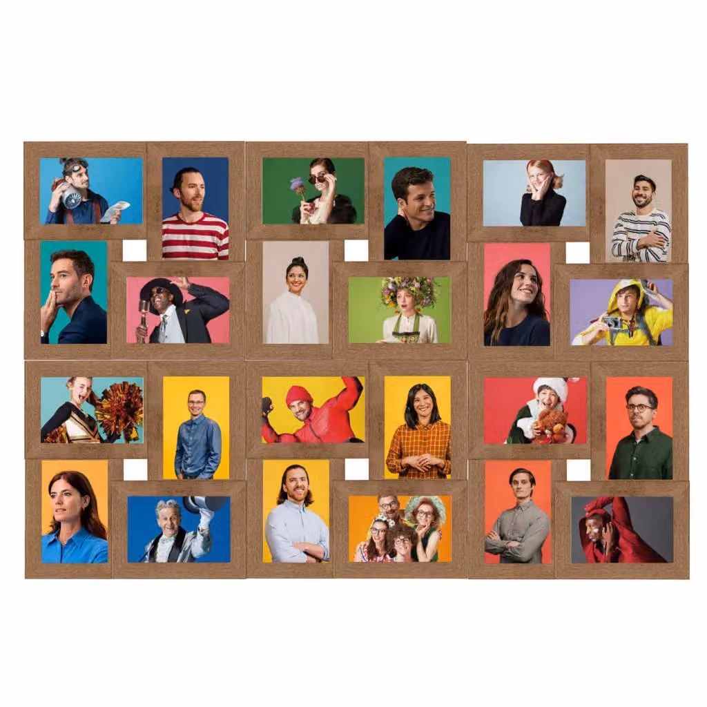 Berkfield Home Modern Rectangular Collage Photo Frame, Light Brown, Holds 24 x 10 x 15 cm Pictures – 2
