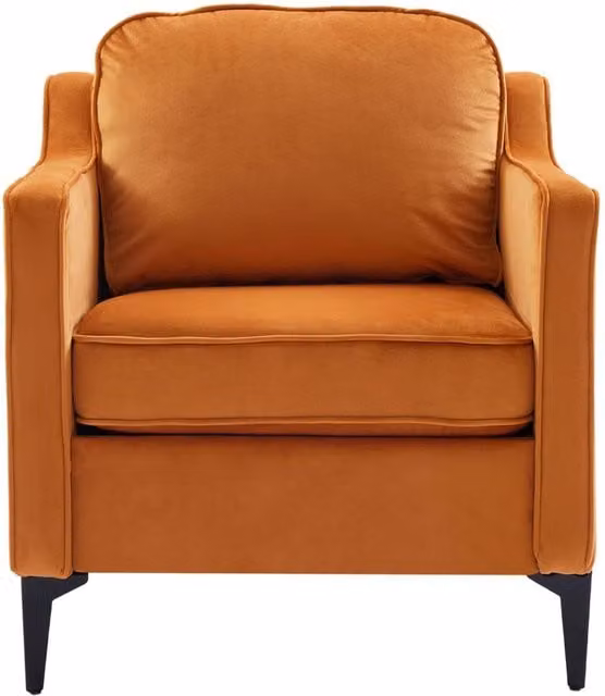 Garden Sanctuary Modern Orange Fabric Single Sofa Armchair with Foam Upholstery – 1