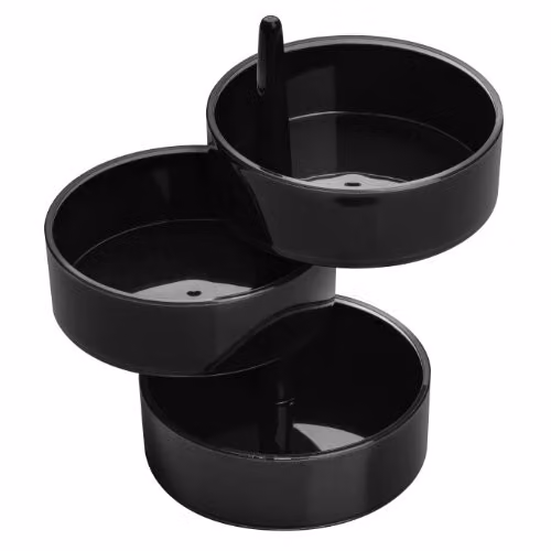 Orsina 3-Piece Plastic Rotary Storage Tray Set in Black – 1