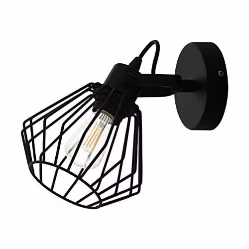 Loops Modern Black Metal Wall and Ceiling Light with E27 Bulb Socket – 1