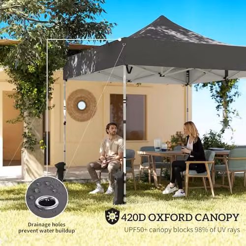 Outsunny Pop Up Gazebo with Sidewalls, UPF50+, Grey/Silver, W: 300 cm, D: 300 cm, H: 338 cm – 3