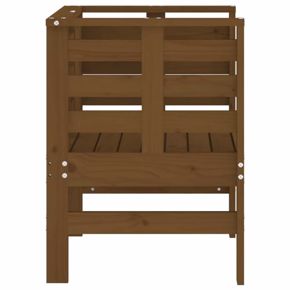 Berkfield Home Rustic Solid Wood Pine Garden Chairs, 2 Pack, Honey Brown, W: 61.5 cm, D: 53 cm, H: 71 cm – 6