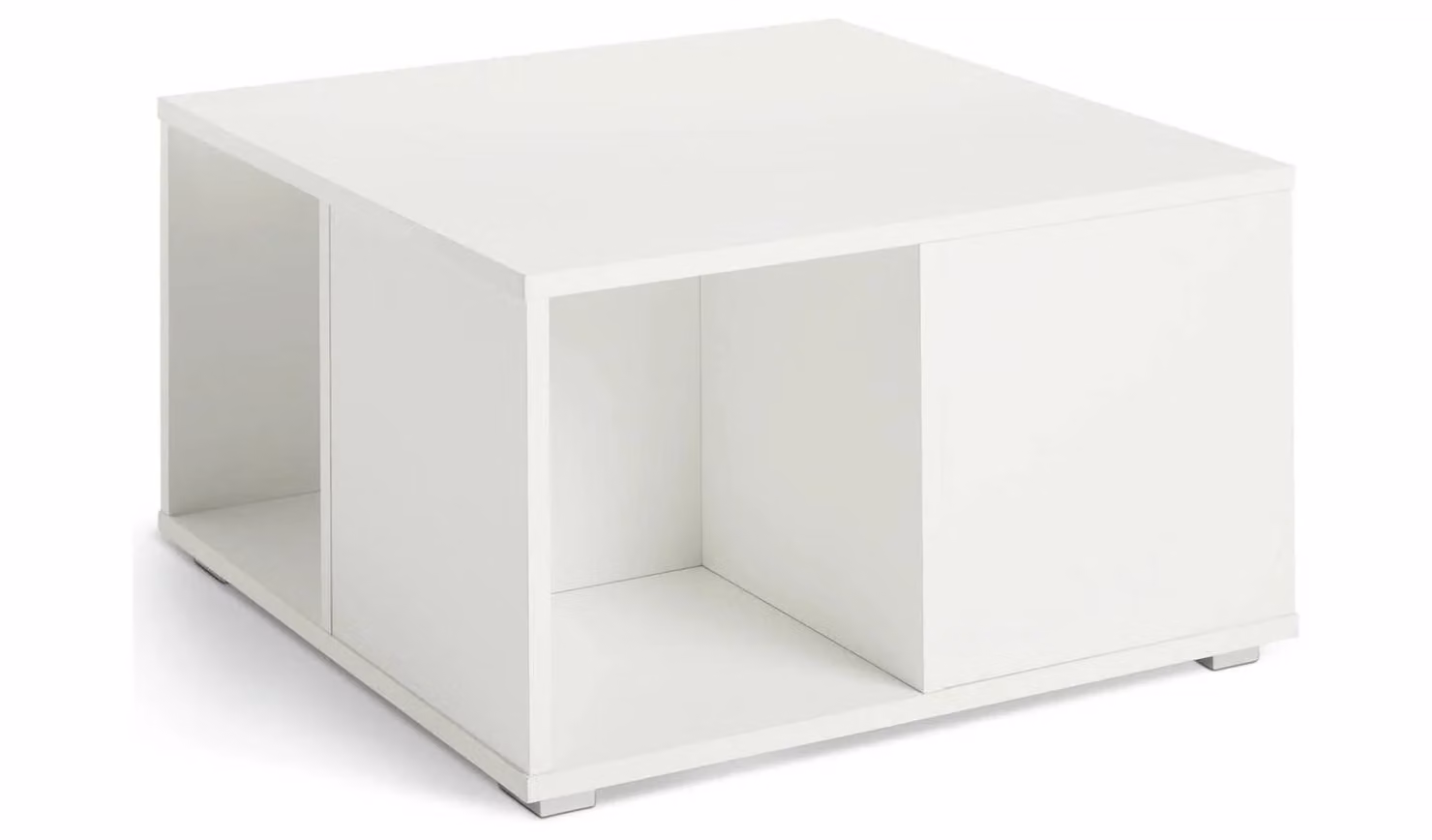 Modern White Square Coffee Table with Storage Organiser