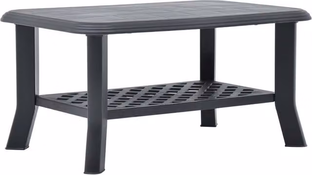 Berkfield Home Anthracite Coffee Table in Black Plastic, W/D/H: 90 x 60 x 46 cm – 1