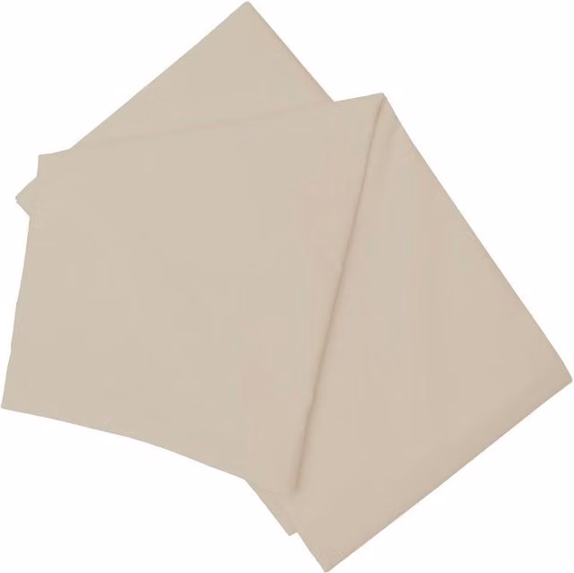 Belledorm Beige Cotton Polyester Percale Flat Sheet, 200 Thread Count, W/D/H: 140 x 200 cm