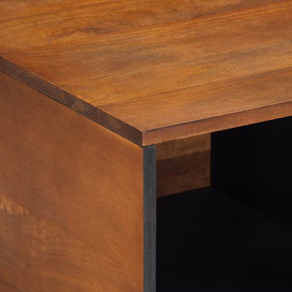 Berkfield Home Rectangular Mango Wood Coffee Table in Brown, W/D/H: 80 x 50 x 40 cm – 4