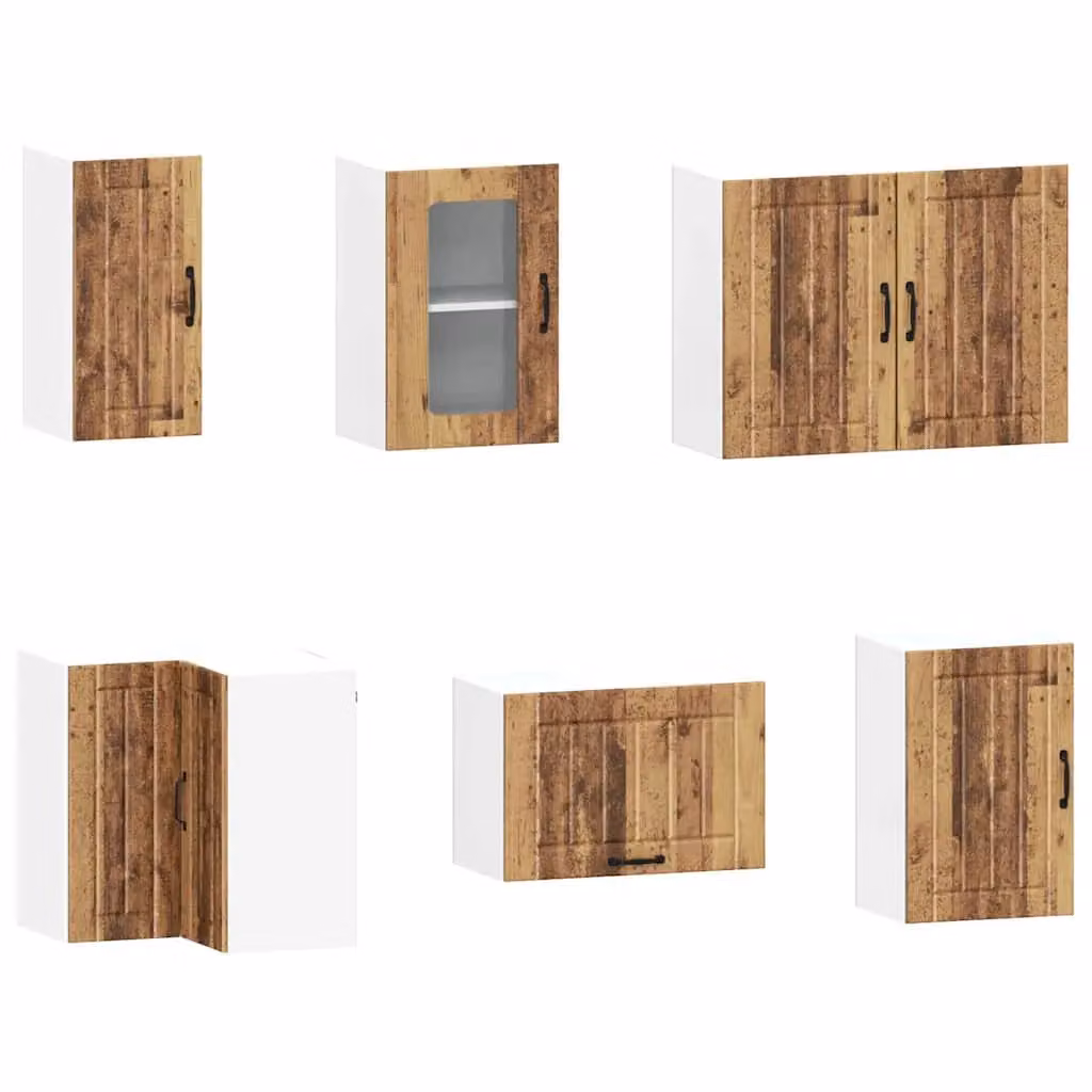 Berkfield Home Kalmar 11 Piece Kitchen Cabinet Set in Brown Old Wood Engineered Wood – 2