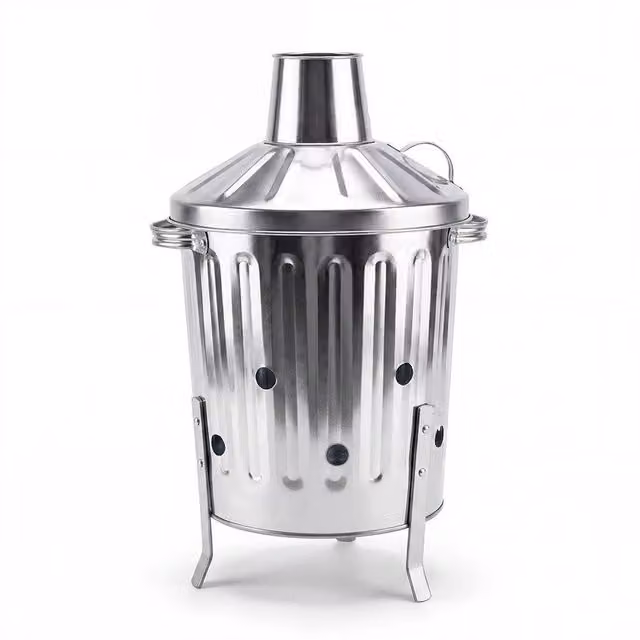 SPETLEK 15L Mini Garden Incinerator in Silver Galvanised Steel