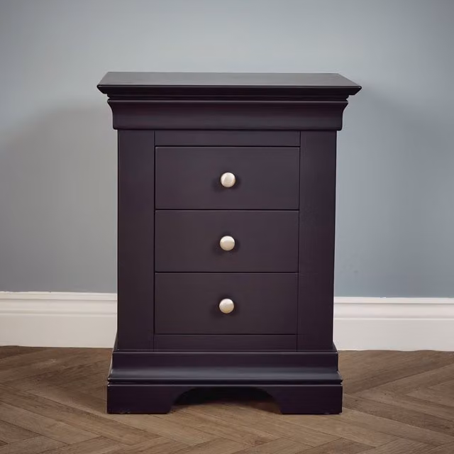 Elm Home And Garden Classic Matt Black Freestanding Nightstand
