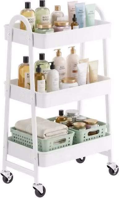 Kelvenix White Metal Kitchen Storage Trolley – 1
