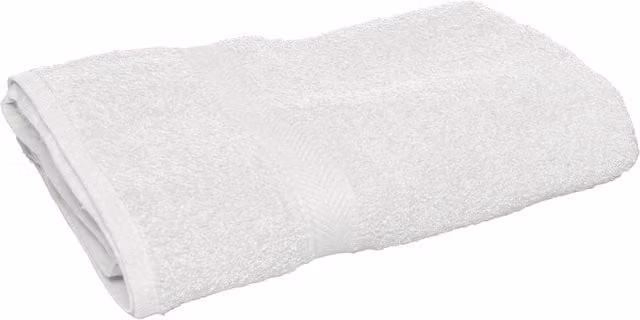 Towel City Luxury Range White Cotton Guest Towel with Border and Hanging Loop, 550 GSM