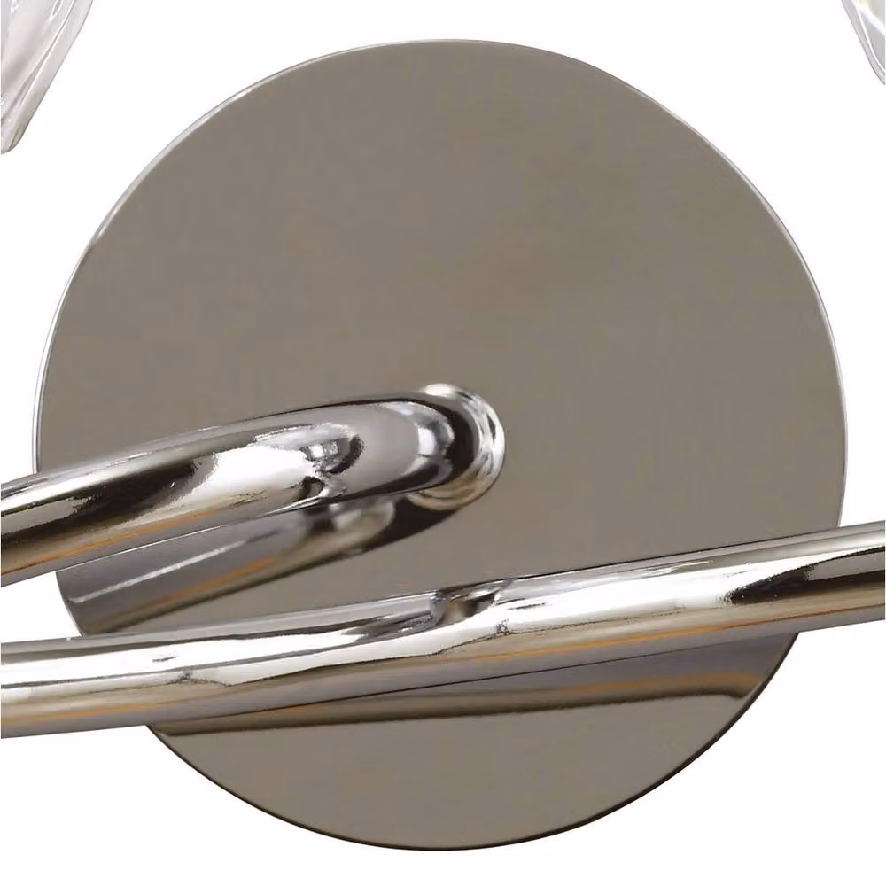 Netlighting Amel Switched 2 Light Wall Lamp in Polished Chrome and Silver with Transparent Glass and GU10 Bulbs – 3