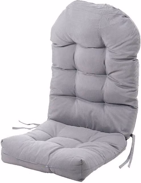 KORVIXA Grey Rectangular Garden Chair Cushion Seat Pad, Water Repellent and Breathable, W/D/H: 127 x 127 x 125 cm – 1