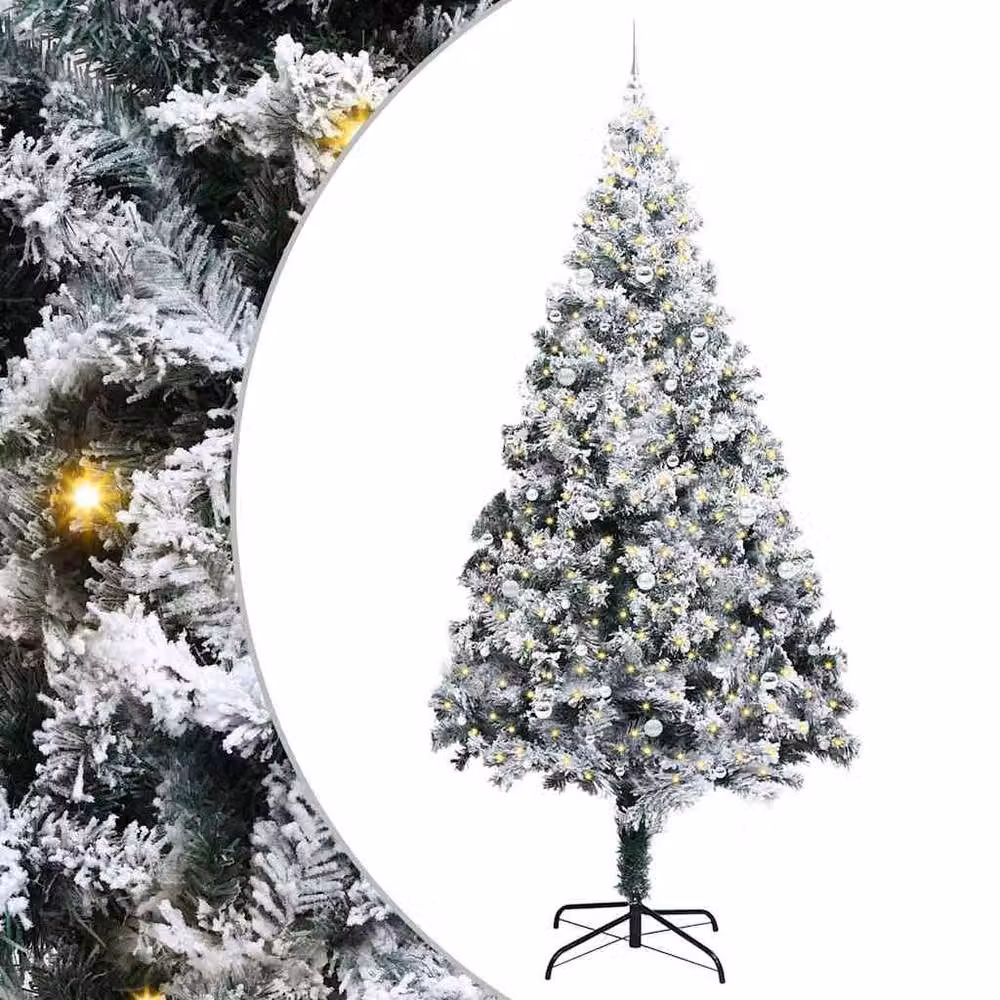 Berkfield Home White PVC Christmas Tree with 300 LEDs and Stand, Height: 300 cm – 2