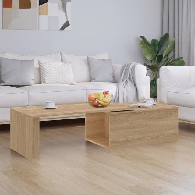 Berkfield Home Sonoma Oak Coffee Table in Brown, W: 150 cm, D: 50 cm, H: 35 cm