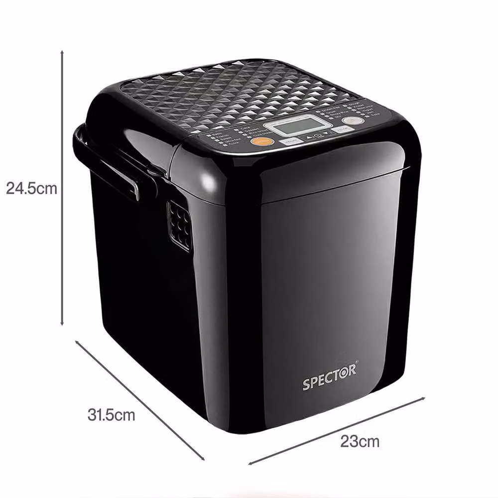Spector Stainless Steel Bread Maker with Timer and Keep Warm Function, Black – 4