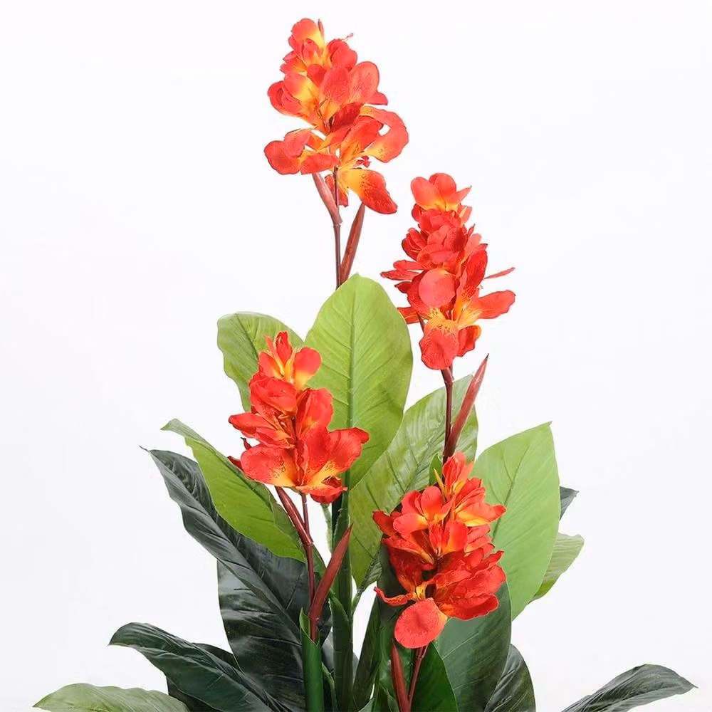 Kelvenix Extra Large Artificial Green Canna Flower Tree – 4