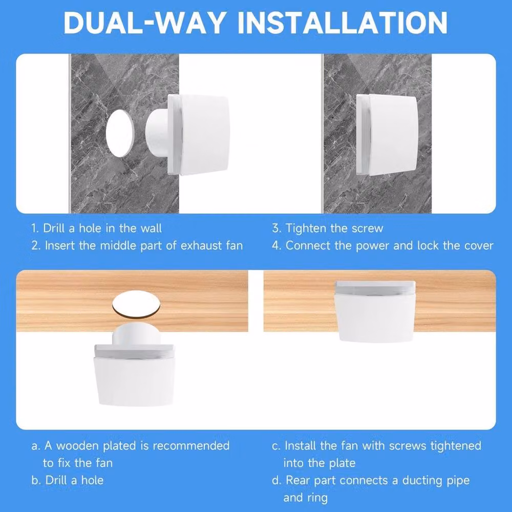 NESTLUNE 100mm Silent Wall Mounted Bathroom Extractor Fan in White – 2