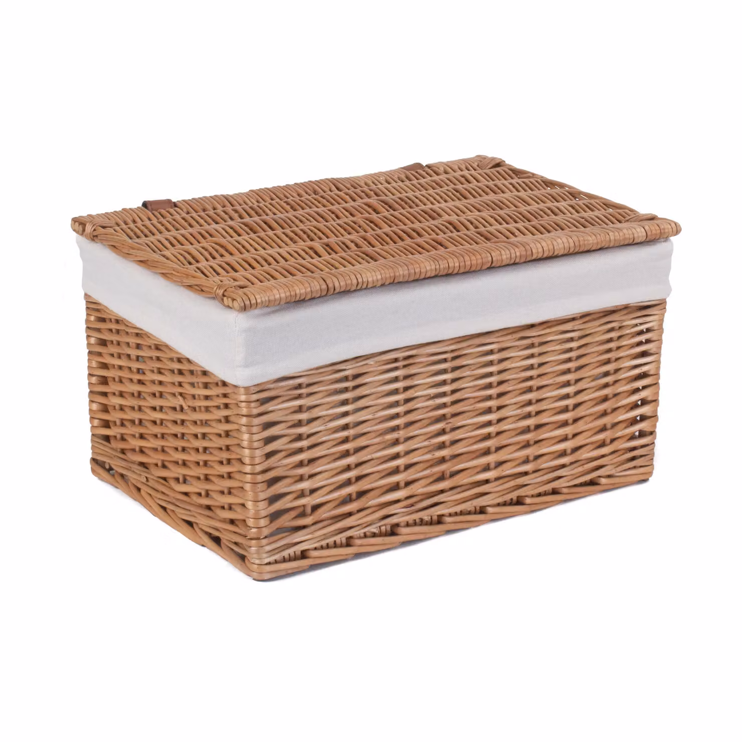 Red Hamper Set of 3 Brown Wicker Storage Baskets with Light Steamed Cotton Lining, Width: 35 cm – 2