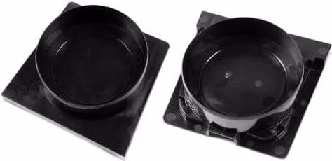 Clark-Drain Dual Purpose End Cap and End Outlet Pair in Black Plastic