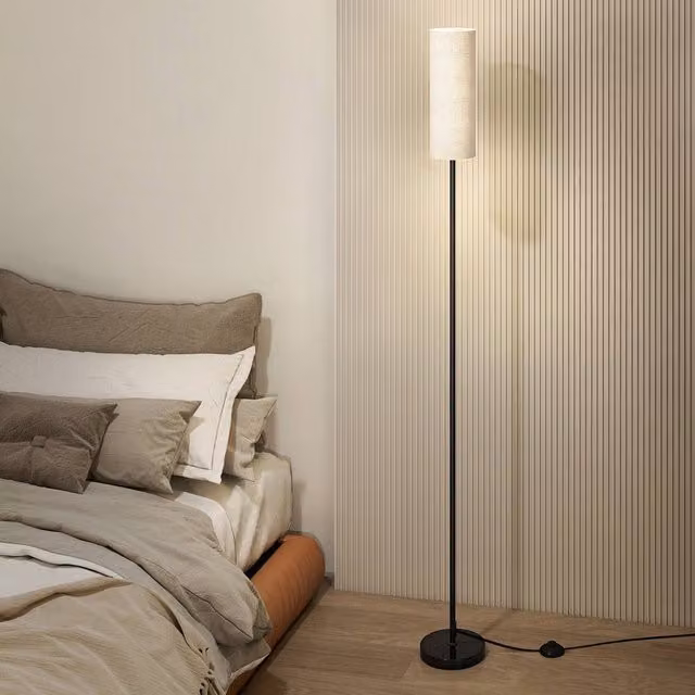 Emitto Black LED Floor Lamp with Remote Control and Foot Switch, Bulb Included, H 173 cm x W 18 cm x D 18 cm – 1