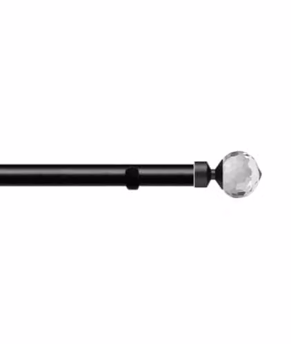 New Edge Blinds Black Metal Eyelet Curtain Pole Set