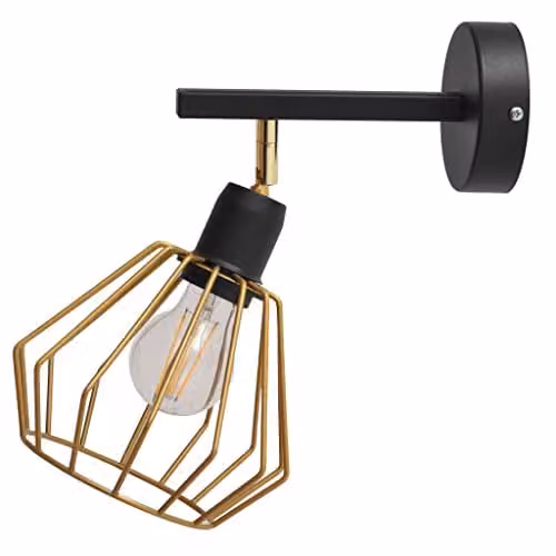 Netlighting Agat Wall Lamp in Black and Gold/Brass, Diameter: 30 cm – 1