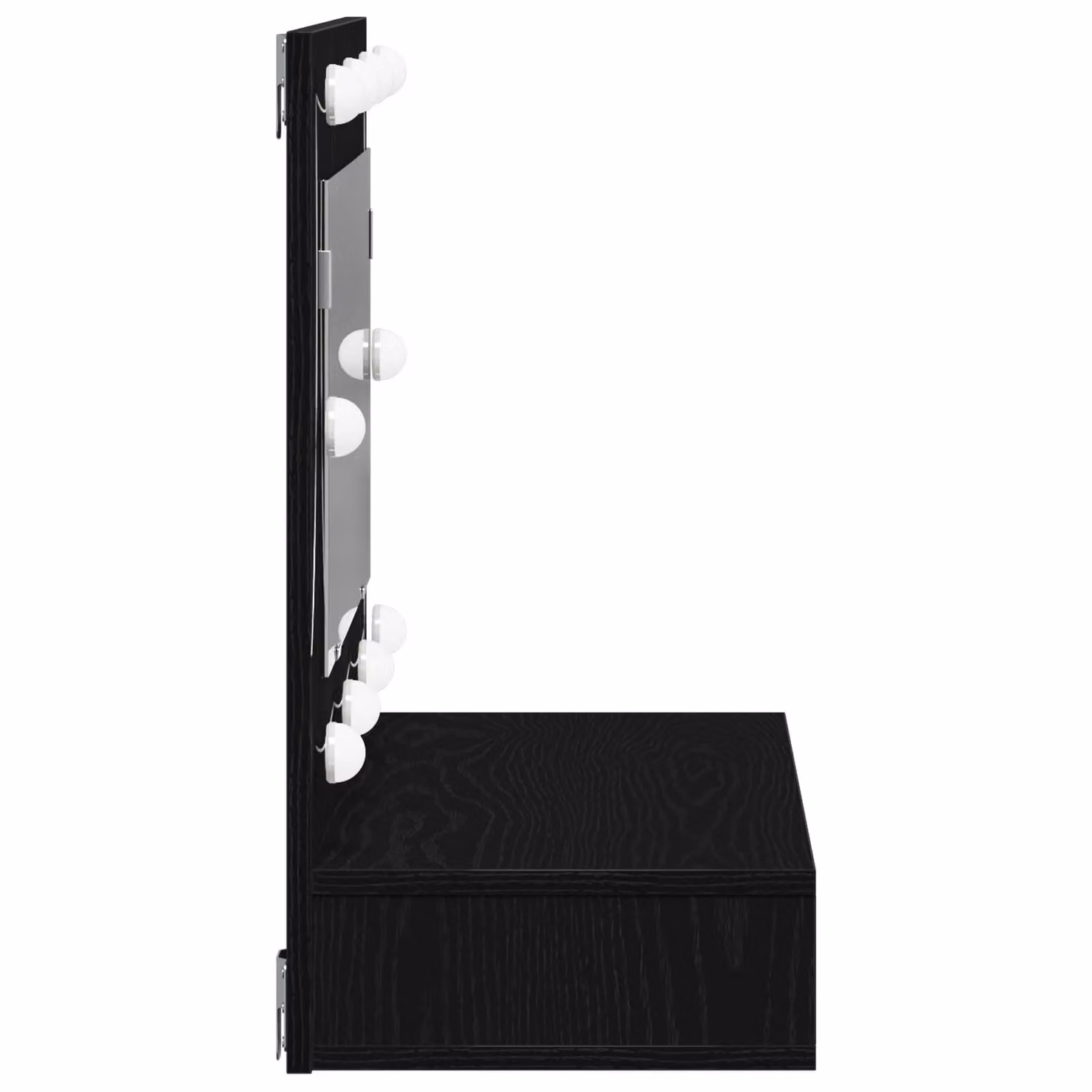 Berkfield Home LED Mirror Cabinet in Black Oak, W/D/H: 90 x 31.5 x 62 cm – 4