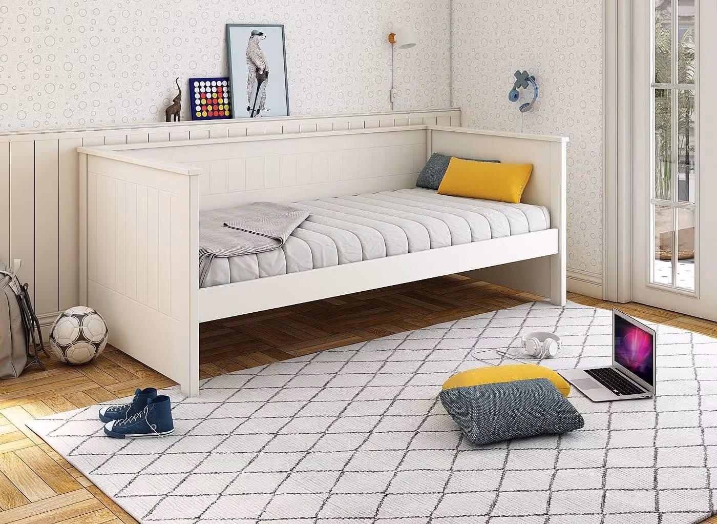 Dreams Northwood Classic Solid Wood Day Bed with Drawers in White