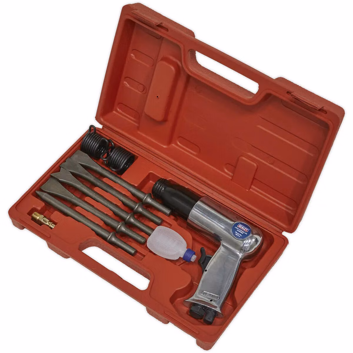 Loops Long Stroke Air Hammer and Chisel Kit with 67mm Stroke and Storage Case in Metallics – 2
