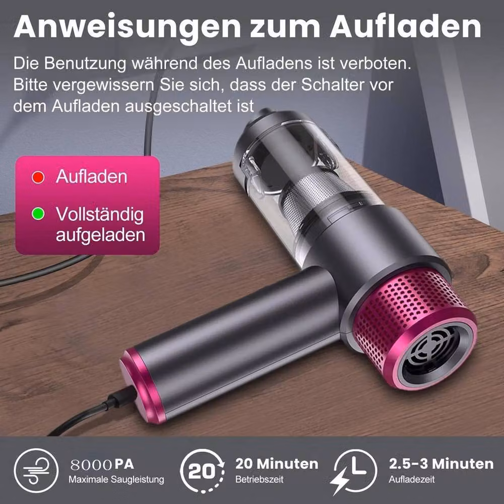 SPETLEK Rechargeable Handheld Vacuum with 7 Nozzles in Grey – 3