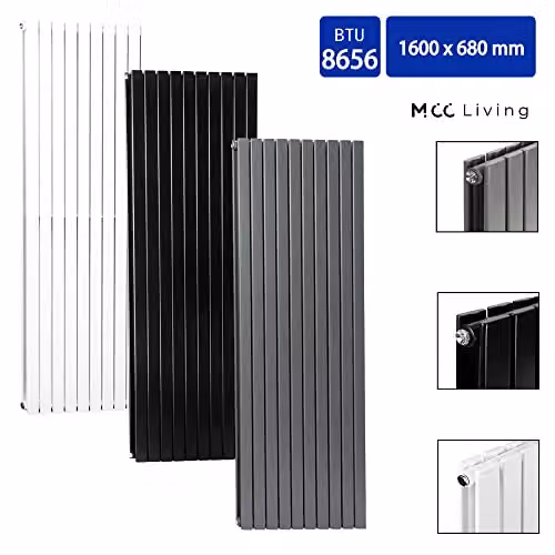 MCC Direct Anthracite Designer Flat Panel Double Central Heating Radiator, H 160 cm x W 68 cm x D 6.8 cm – 2