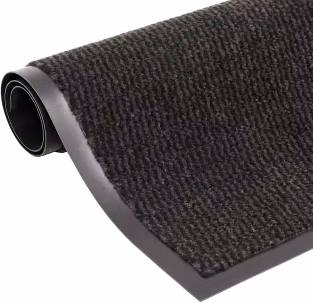 Berkfield Home Non-Slip Rectangular Tufted Dust Control Mats, 2 Pack, Black, W: 80 cm, D: 120 cm – 1
